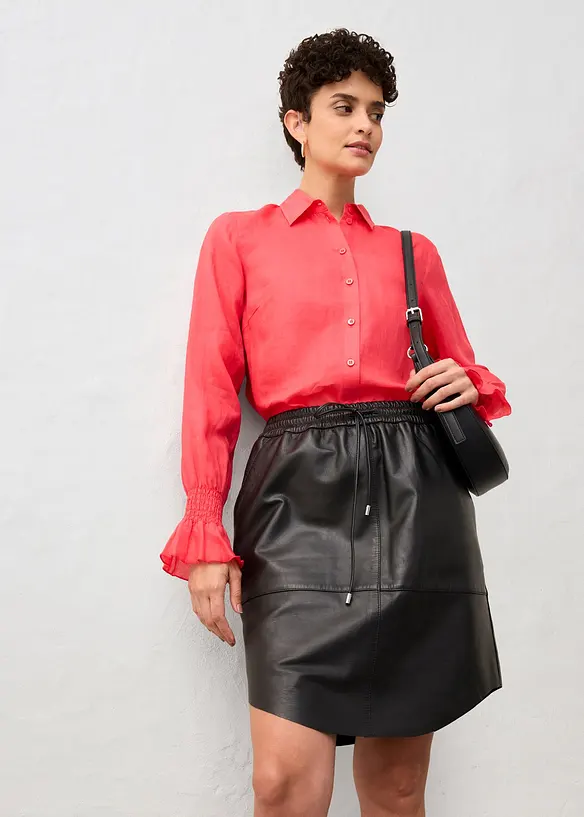 Jupe en cuir nappa d’agneau, bonprix