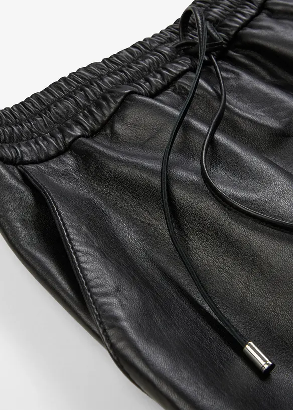 Jupe en cuir nappa d’agneau, bonprix