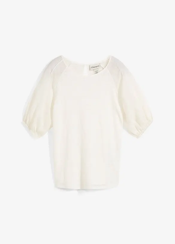 Leinen-Shirt mit Ballonärmeln, bonprix