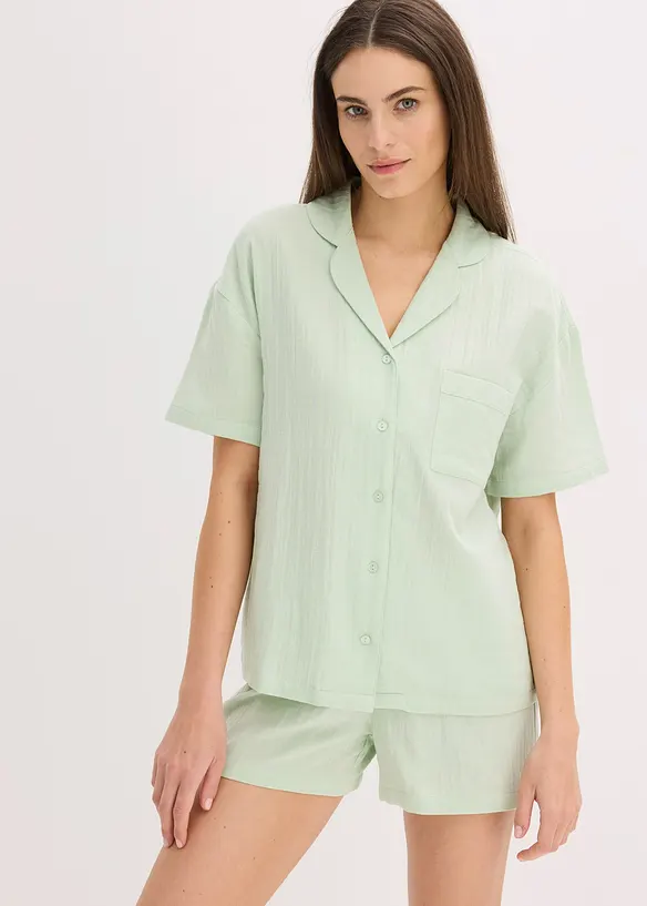 Pyjashort boutonné en gaze de coton douce, bonprix