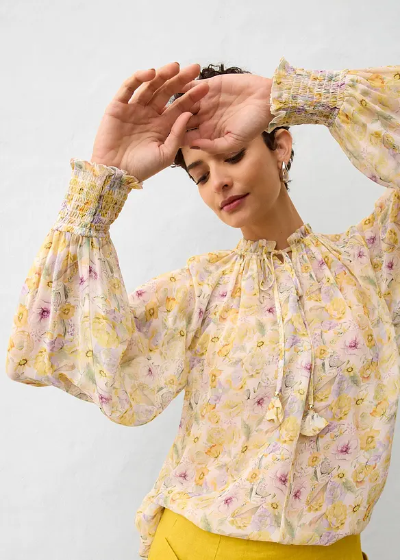 Tunique avec soie et imprimé floral délicat, bonprix