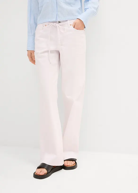 Jean large, taille mi-haute, ceinture, bonprix