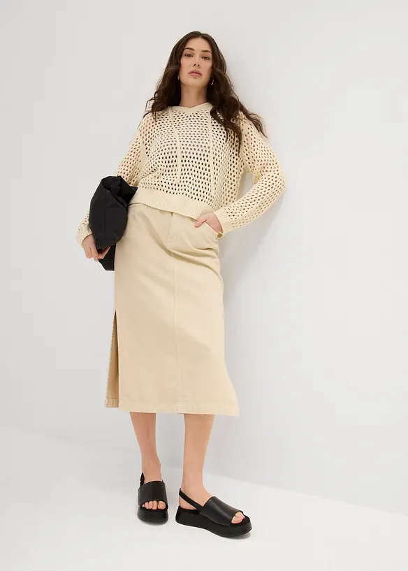Jupe en twill 100% coton, bonprix