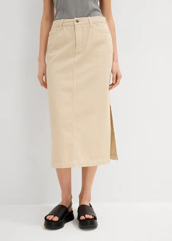 Jupe en twill 100% coton, bonprix