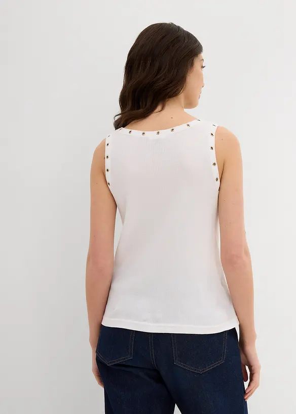 Lot de 2 tops côtelés 100% coton, bonprix