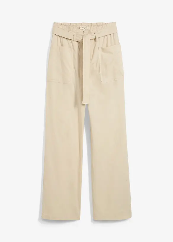 Pantalon 7/8 à taille élastiquée, 100% coton, bonprix