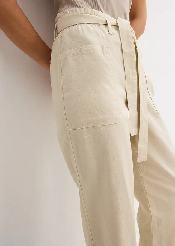 Pantalon 7/8 à taille élastiquée, 100% coton, bonprix