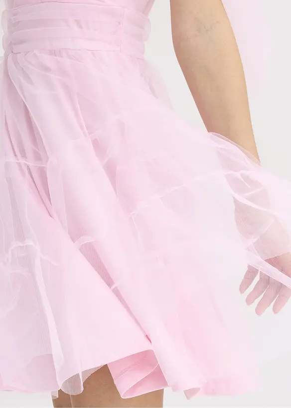 Robe courte avec tulle et nœuds, bonprix