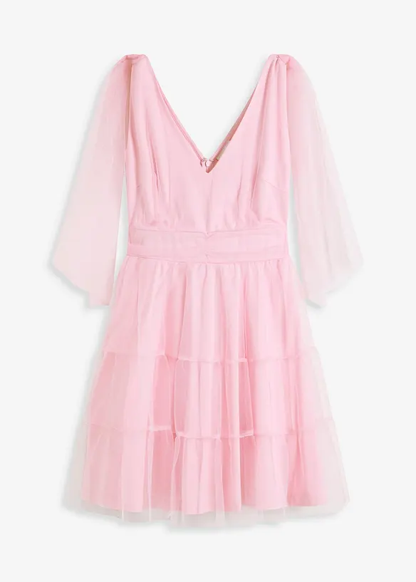 Robe courte avec tulle et nœuds, bonprix