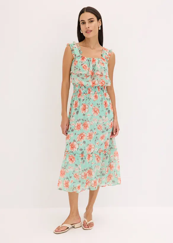 Robe imprimée col Bardot, bonprix