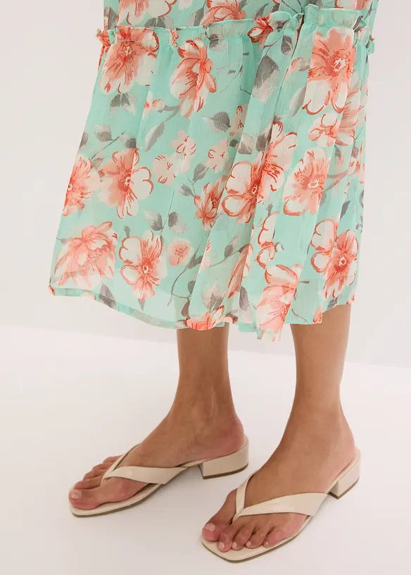 Robe imprimée col Bardot, bonprix