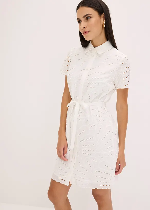 Robe-chemise en broderie anglaise, bonprix