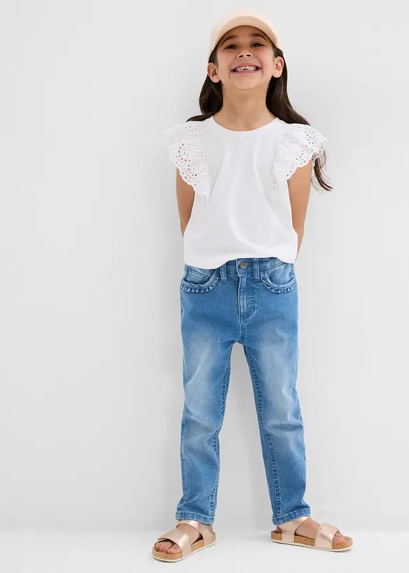 Jean extensible taille mi-haute, Tapered, bonprix