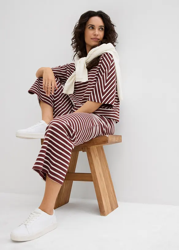 Pantalon en jersey coton texturé, bonprix
