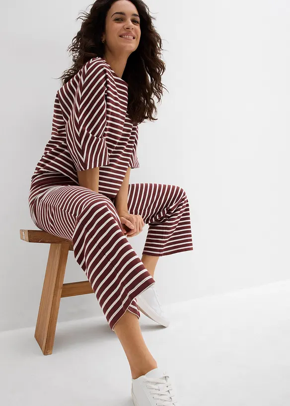Pantalon en jersey coton texturé, bonprix