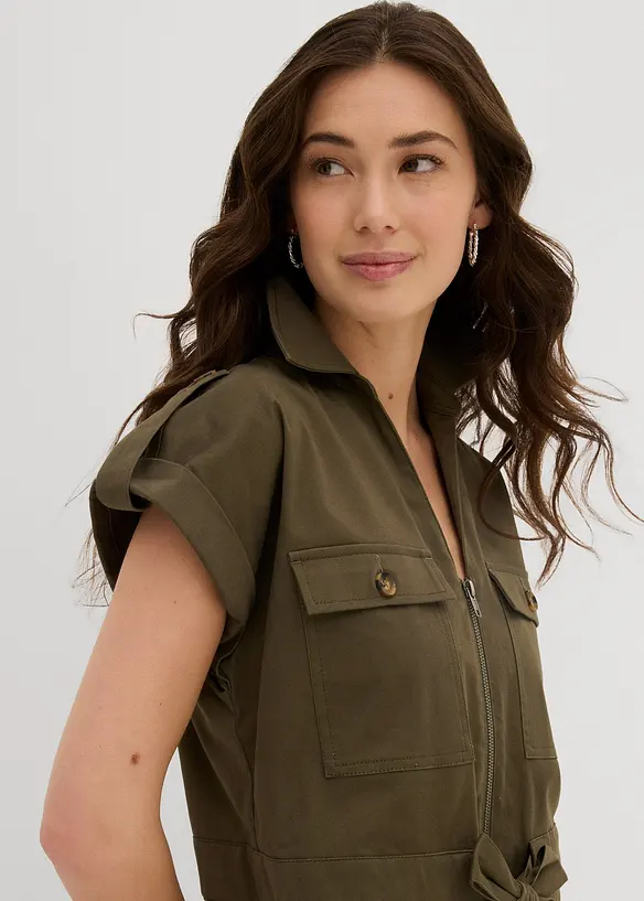 Robe en twill de coton élastiqué, bonprix