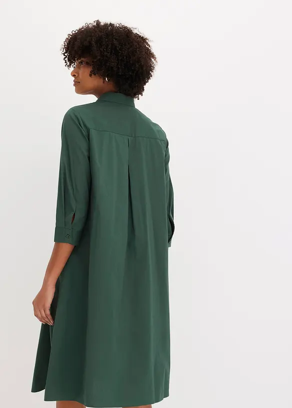 Hemdblusenkleid mit Baumwolle, bonprix