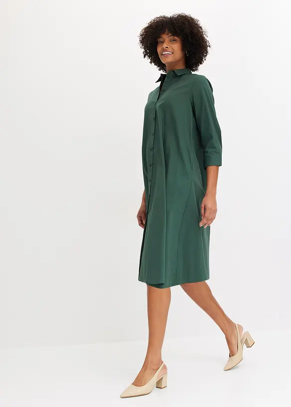 Hemdblusenkleid mit Baumwolle, bonprix