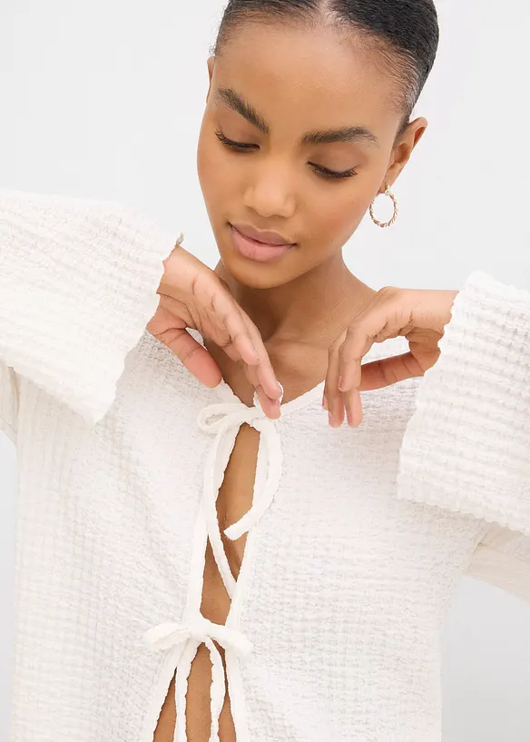 Gilet en crêpe jersey texturé, bonprix