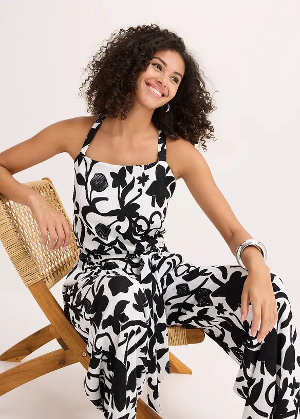 Combinaison imprimée en jersey texturé, bonprix