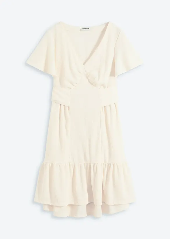 Robe légère en jersey crêpe avec manches papillon, bonprix