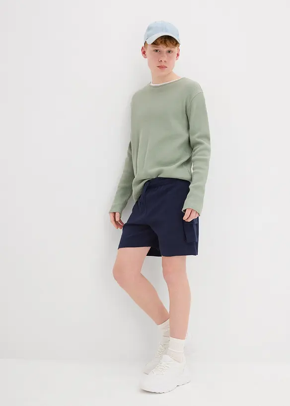 Short cargo en molleton 100% coton, bonprix