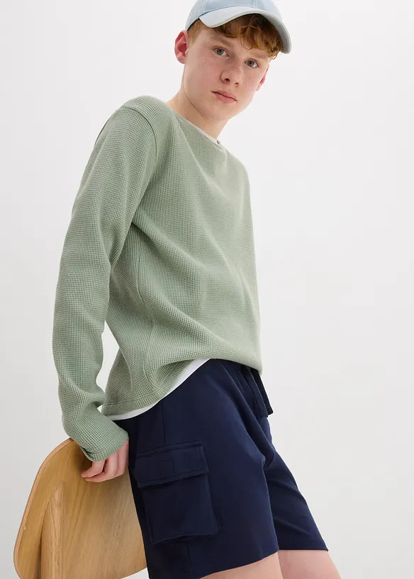 Short cargo en molleton 100% coton, bonprix