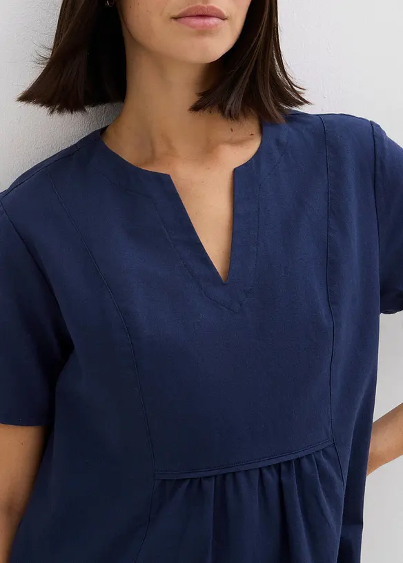 Robe-tunique &agrave; poches en lin et coton, bonprix