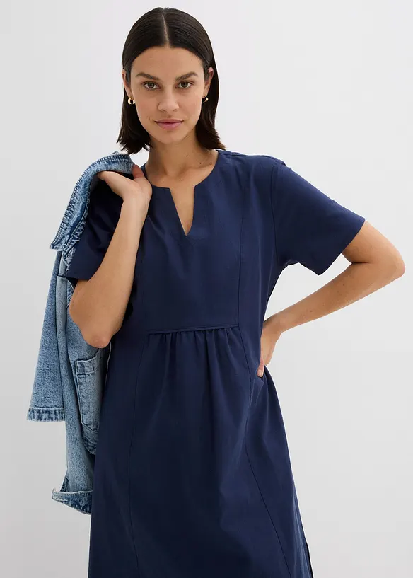 Robe-tunique &agrave; poches en lin et coton, bonprix