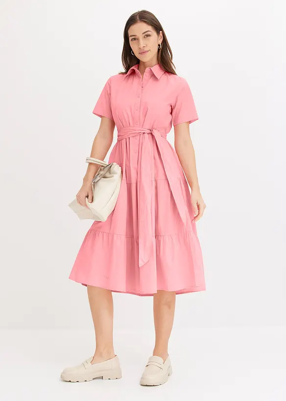 Robe-chemise en matière élastique, bonprix