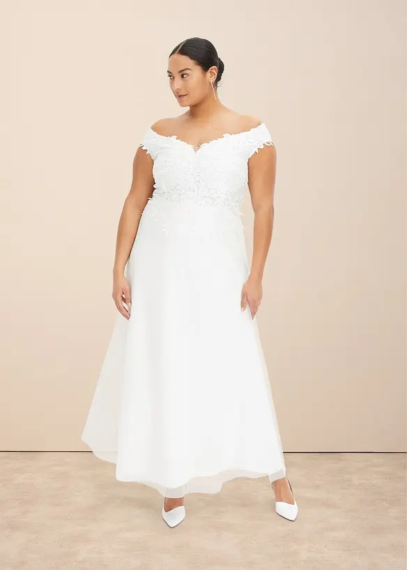 Carmen-Brautkleid mit Spitze, bonprix