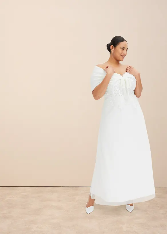 Carmen-Brautkleid mit Spitze, bonprix