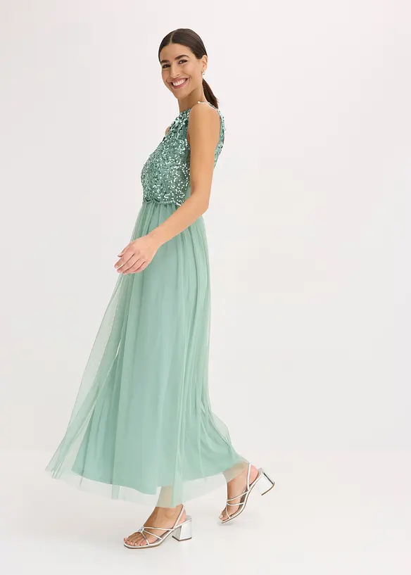 Maxikleid mit Paillettenstickerei, bonprix