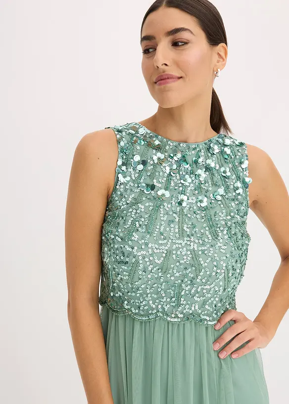 Maxikleid mit Paillettenstickerei, bonprix