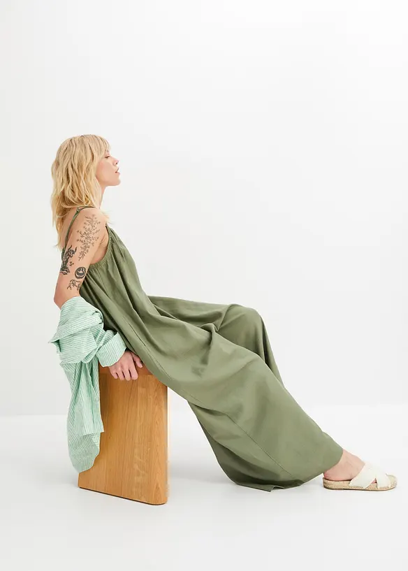 Jumpsuit aus leichtem Leinen-Viskose-Mix, bonprix