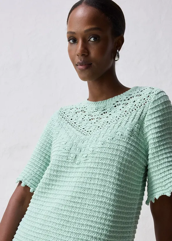 Pull ajouré avec lin, bonprix