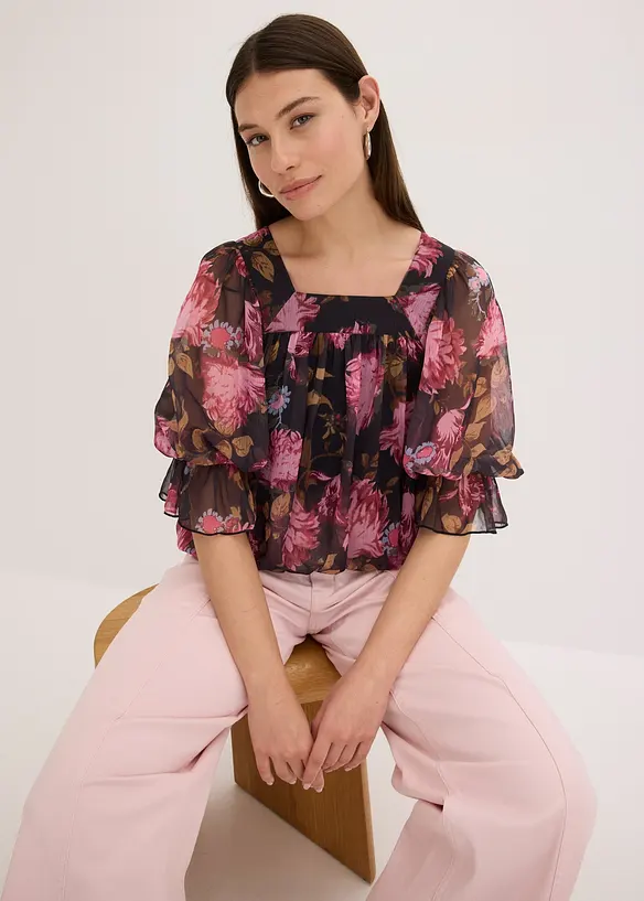 Bluse mit Ballonsaum, bonprix