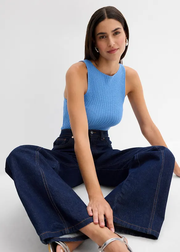 Figurbetontes Stricktop aus Viskose-Mix, bonprix