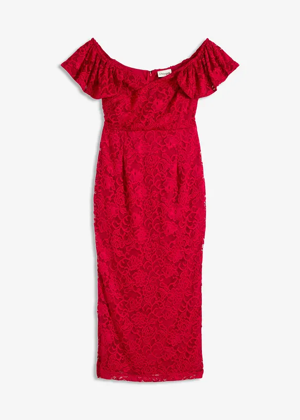 Spitzenkleid mit drapierten Ärmel, bonprix