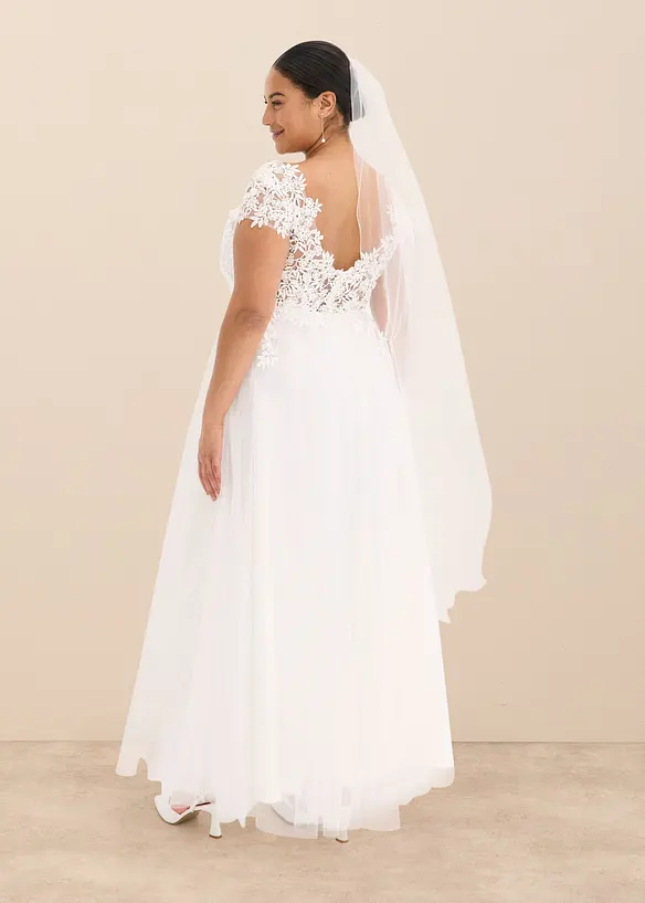 Brautkleid aus zartem T&uuml;ll mit Spitze, bonprix