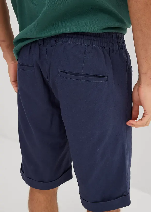 Bermuda à taille élastiquée en lin mélangé, Regular, bonprix