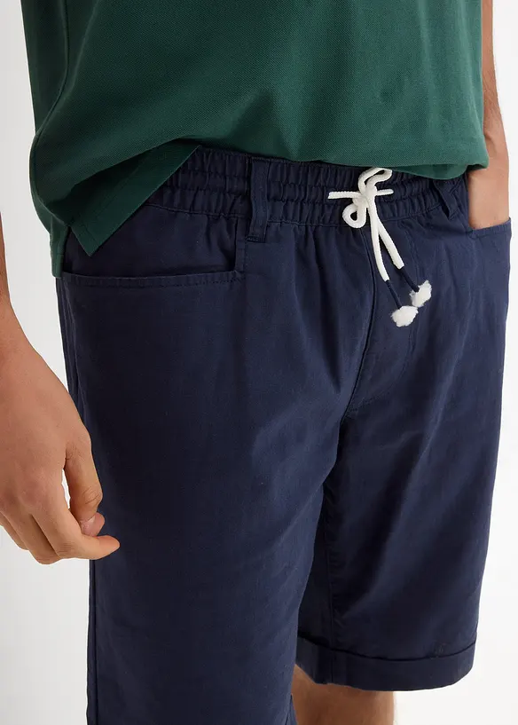 Bermuda à taille élastiquée en lin mélangé, Regular, bonprix