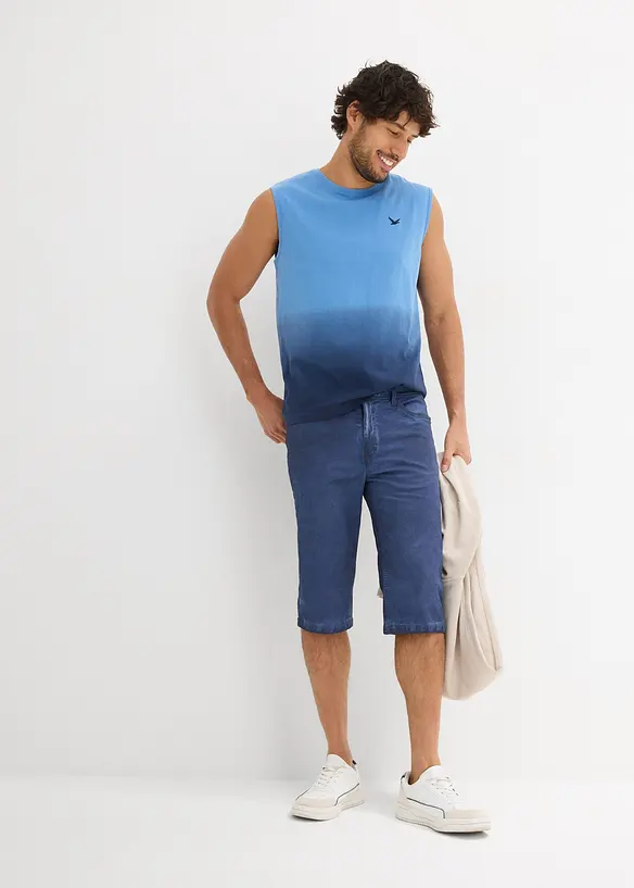 Bermuda long en toile d&eacute;lav&eacute;e, regular, bonprix