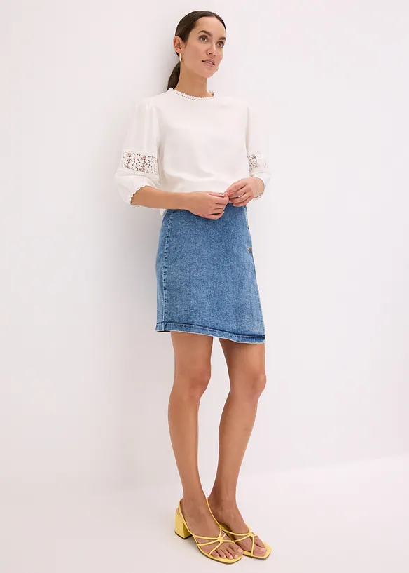 Blouse manches courtes contenant du lin, bonprix