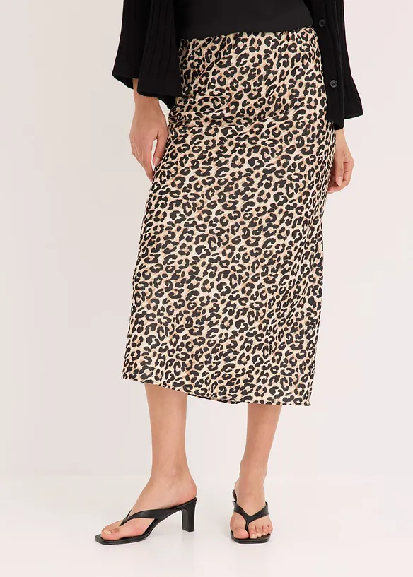 Jupe midi en satin, bonprix