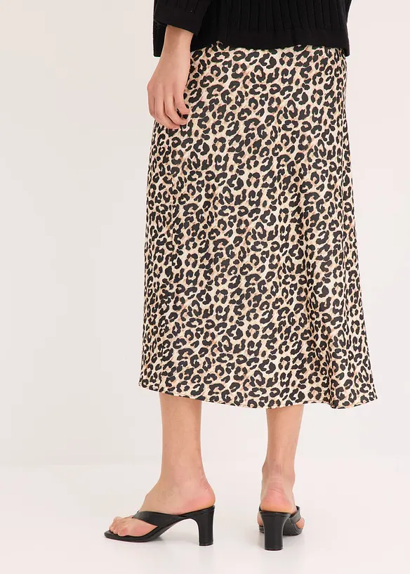Jupe midi en satin, bonprix