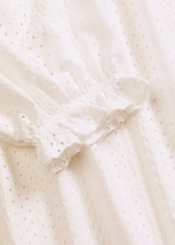 T-shirt en broderie anglaise avec volants, bonprix