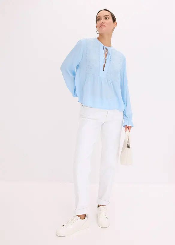 Bluse mit Lochstickerei, bonprix