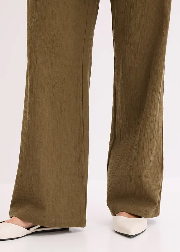 Pantalon large et texturé, bonprix
