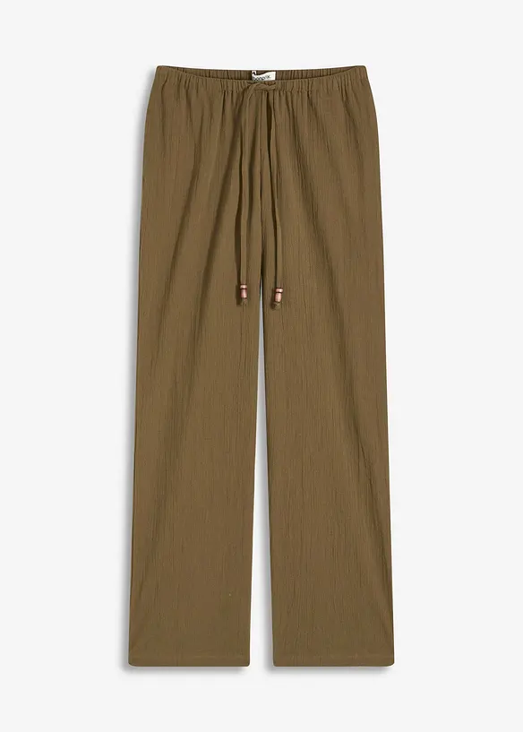 Pantalon large et texturé, bonprix